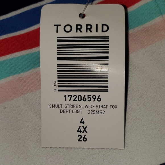TORRID - white striped spaghetti strap tanktop Size 4, 4X, 26 NEW - Picture 8 of 8